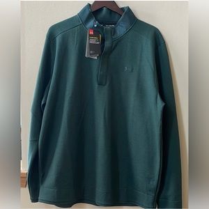 UNDER ARMOUR Storm Mens SweaterFleece Snap Mock Golf Pullover Green Size XXL NEW